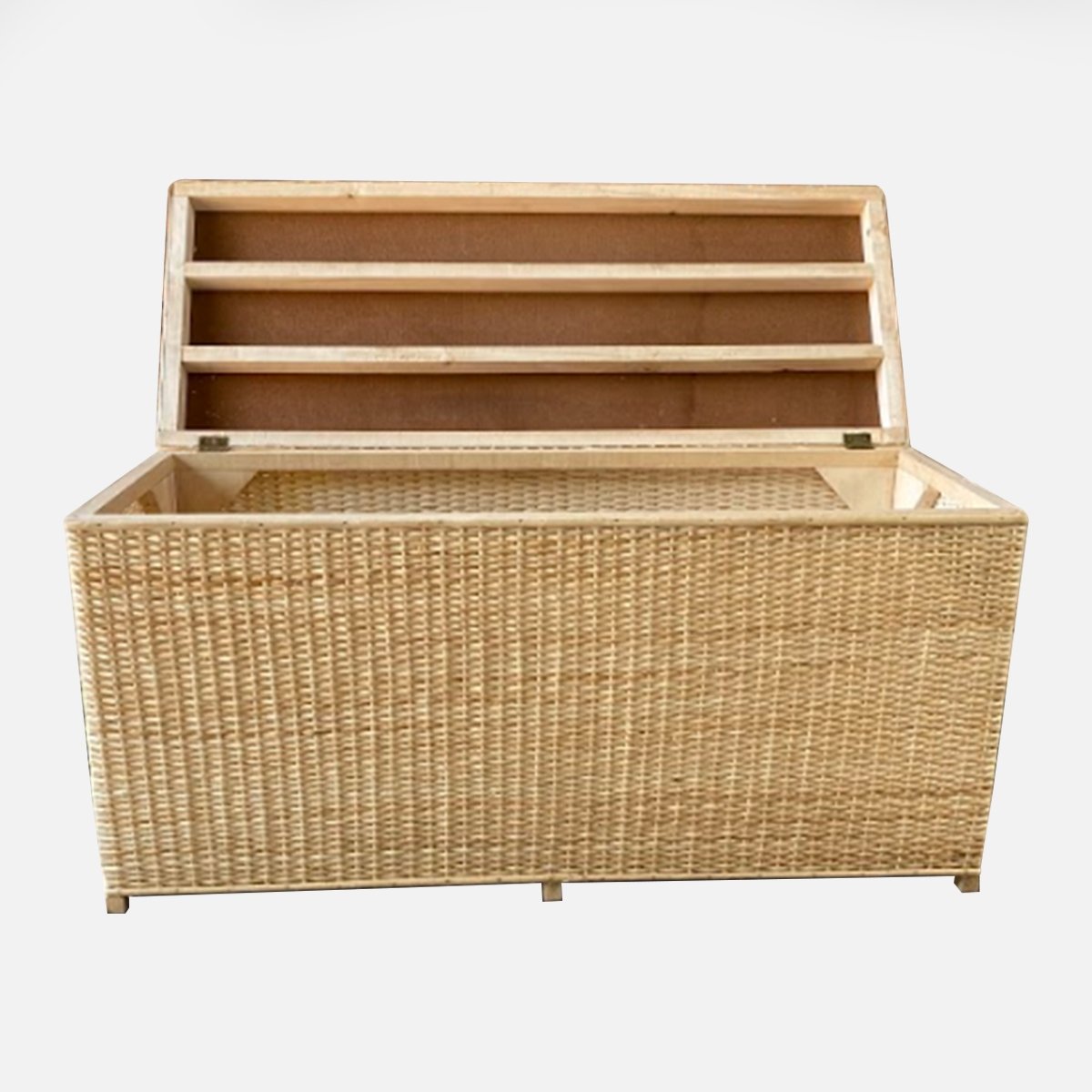 Baúl 100x50x40 tejido fino mimbre blanco - A PEDIDO - micanastodemimbre