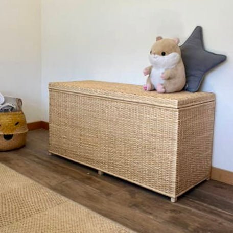 Baúl 100x50x40 tejido fino mimbre blanco - A PEDIDO - micanastodemimbre