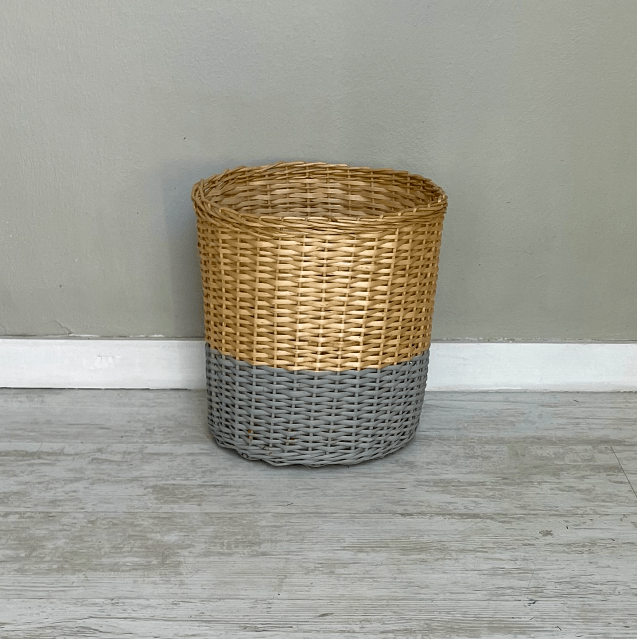 Canasto 30X30 franja gris - micanastodemimbre