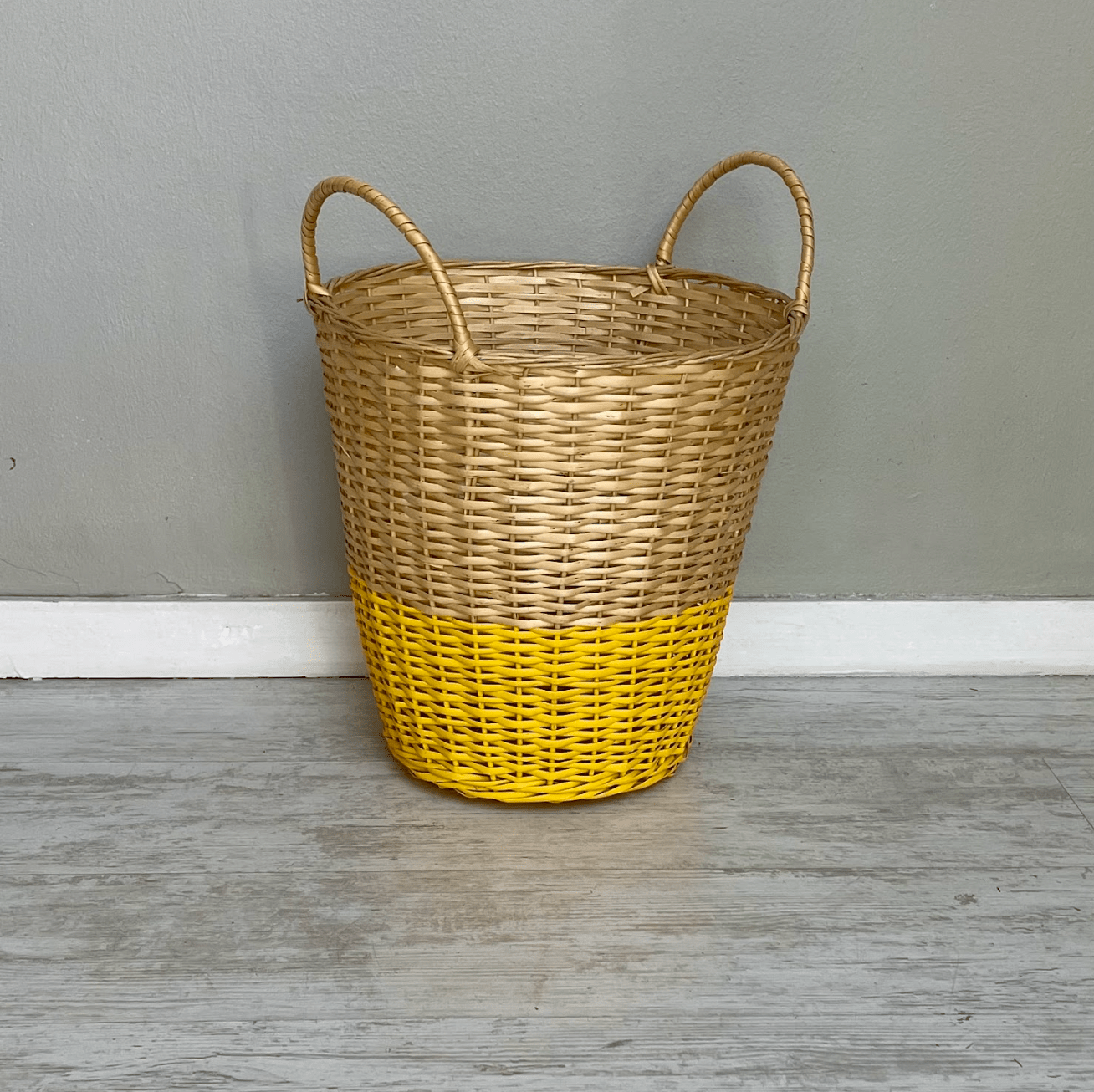 Canasto 38x36 franja amarilla - micanastodemimbre