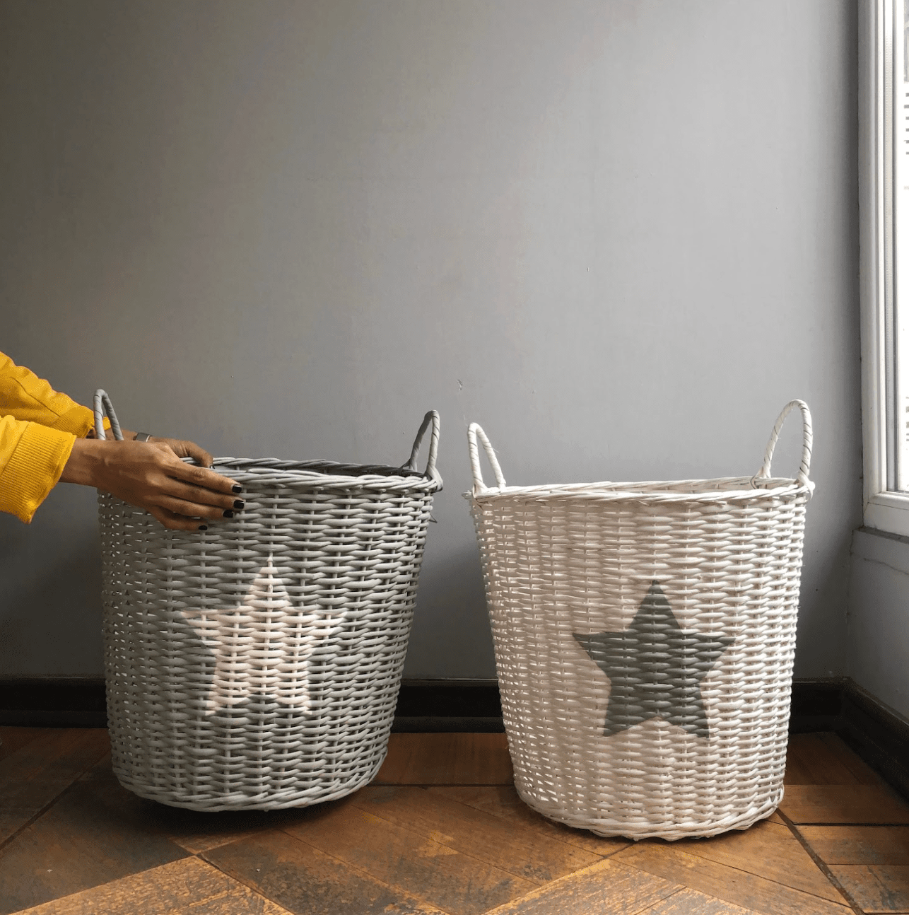 Canasto 48x40 color y estrella - micanastodemimbre