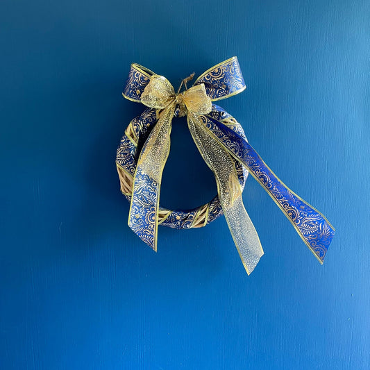 Corona Navideña Azul - micanastodemimbre