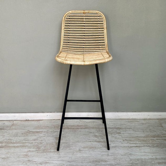Taburete varilla mimbre blanco (A PEDIDO) - micanastodemimbre